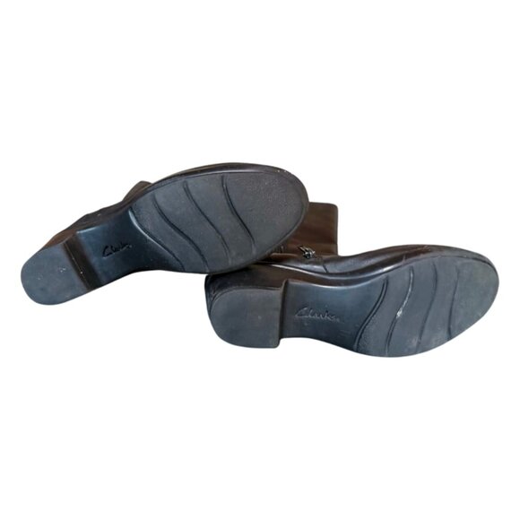 Clarks Black Leather Riding Boots – Size 7.5 - Picture 4 of 5